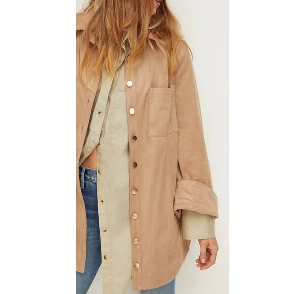 Free People Tan Button-Up Jacket - Picture 2 of 6